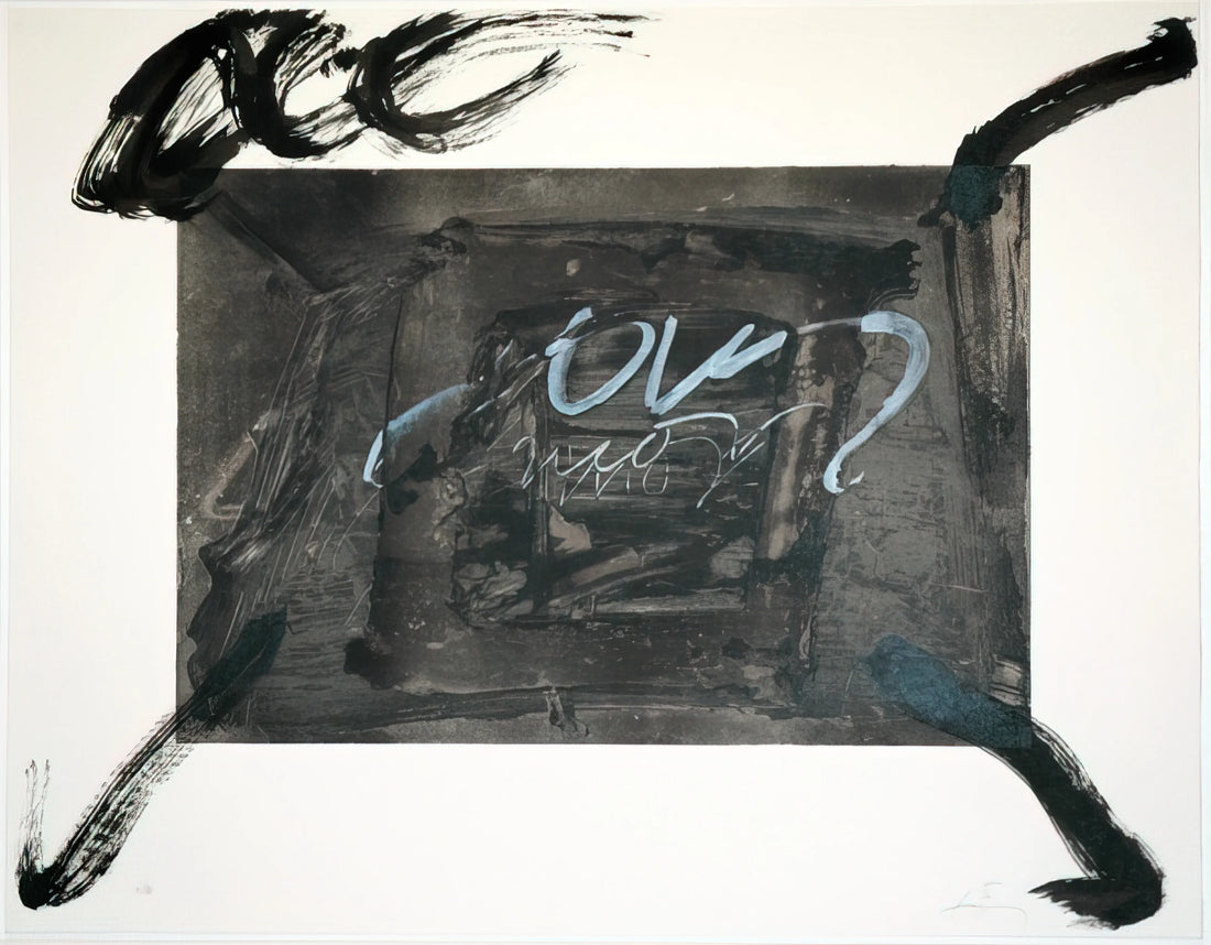 Tapies Galerie Maeght: The Revolutionary Alliance That Transformed Modern Art - QUATRE GESTES NOIRS 1983 by Antoni Tapies