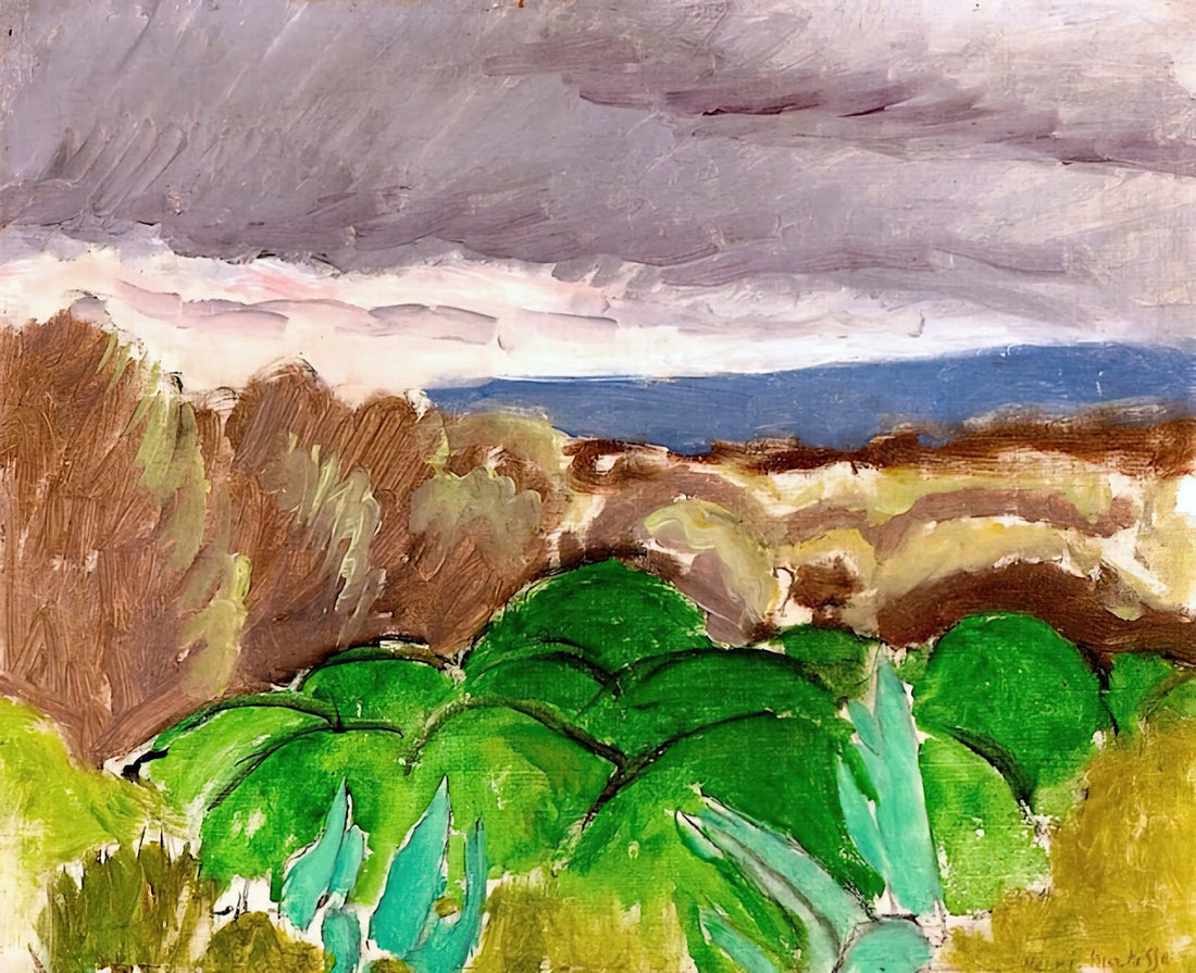 The Conversation by Henri Matisse: A Masterpiece of Color, Form, and Dialogue - CAGNES LANDSCAPE IN STORMY WEATHER 1917 by Henri Matisse