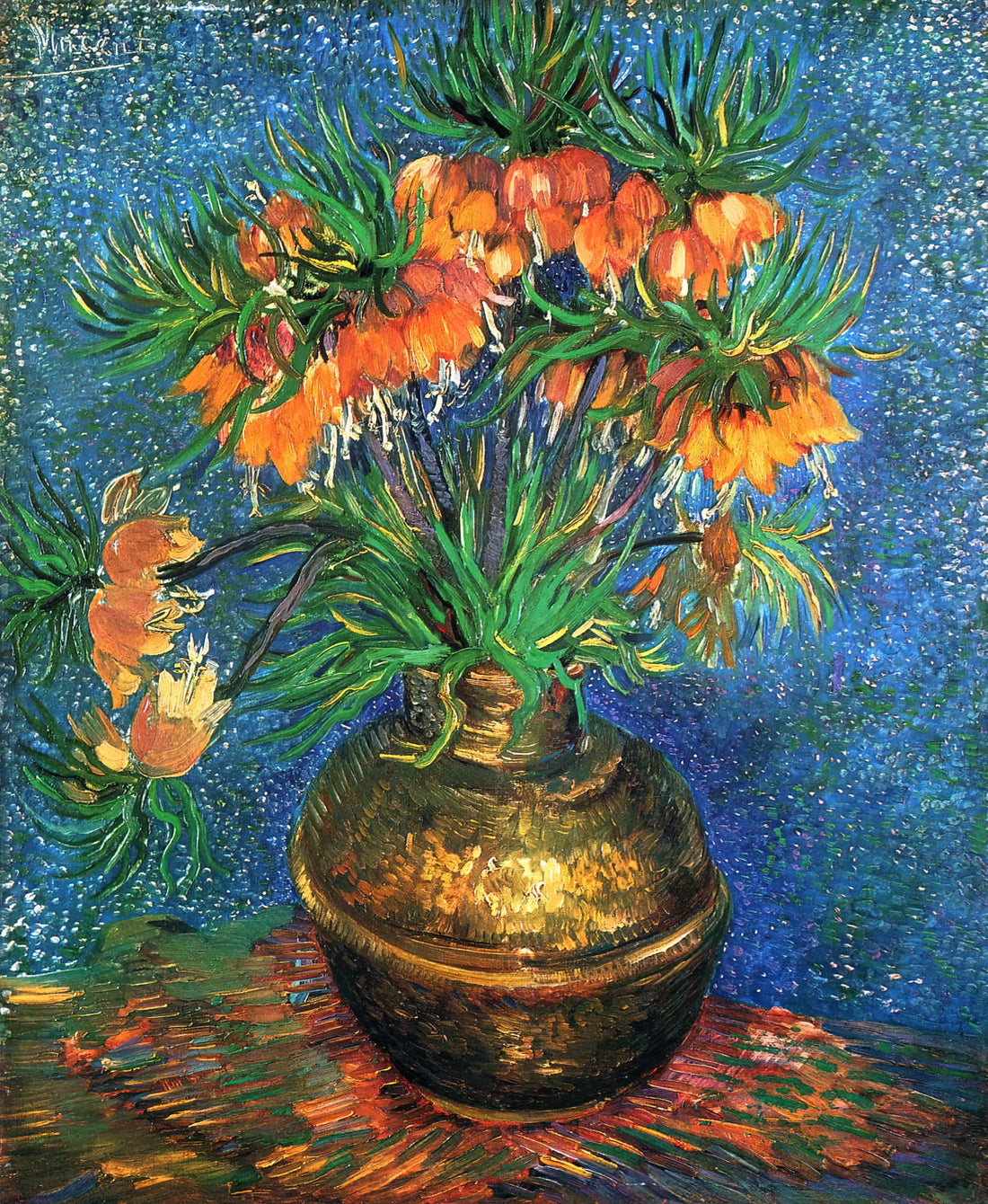 The Creative Confinement: Van Gogh's Masterpieces from Saint-Rémy Asylum - Fritillaries in a Copper Vase by Vincent van Gogh