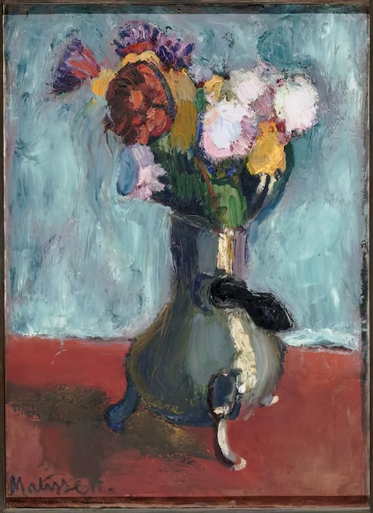 The Enduring Legacy of Art Henri Matisse: A Masterclass in Color and Expression - BOUQUET OF FLOWERS IN CHOCOLATE 1902 by Henri Matisse