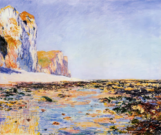 The Enduring Legacy: Louis Vuitton and Claude Monet's Artistic Dialogue - Beach and Cliffs at Pourville, Morning Effect by claude monet