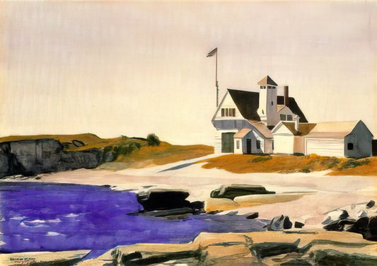 The Enduring Power of Edward Hopper Drawings: An Unseen Foundation of American Realism - Coast Guard Station, Two Lights, Maine by Edward Hopper