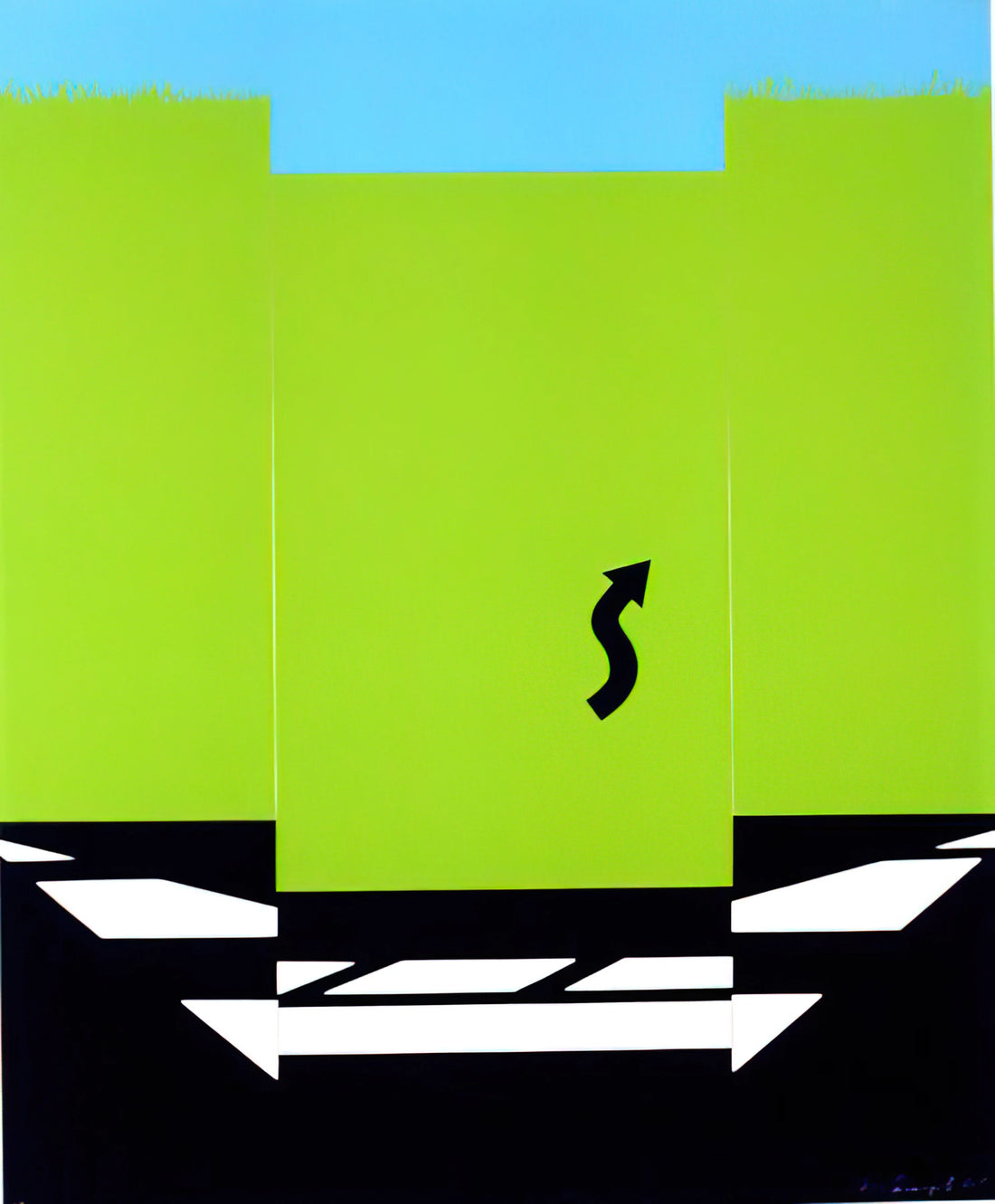 The Hard-Edged Allure: A Connoisseur's Guide to Allan D'Arcangelo Prints - Landscape I - 1965 by Allan D Arcangelo