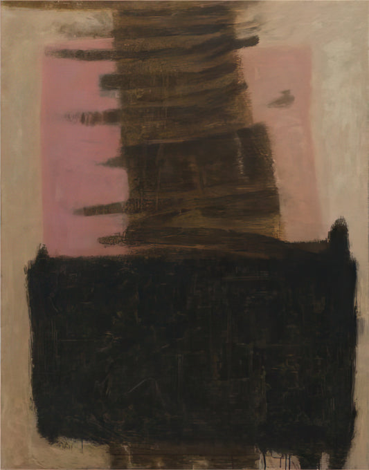 The Modernist Elegance of an Adja Yunkers Brushed Aluminum Print - Composition in Black  Ochre - 1957 by Adja Yunkers