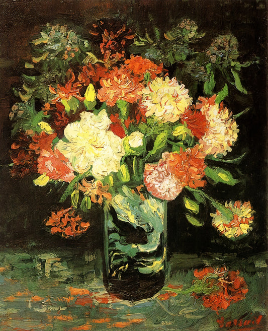 The Mulberry Tree: Vincent van Gogh's Masterpiece of Color and Emotion - Vase with Carnations by Vincent van Gogh