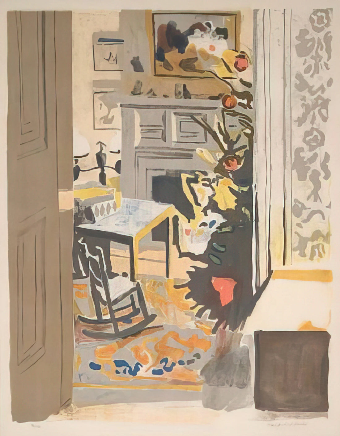 The Poetic Realism of Fairfield Porter Artwork: A Curated Exploration - THE CHRISTMAS TREE 1971 by Fairfield Porter