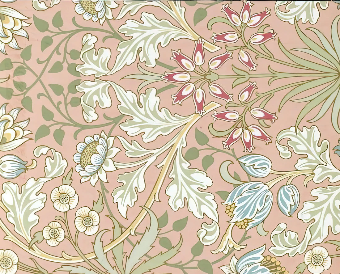The Strawberry Thief Poster: William Morris's Iconic Textile Design for Modern Interiors - WALLPAPER HYACINTH PATTERN 480 1917 by William Morris