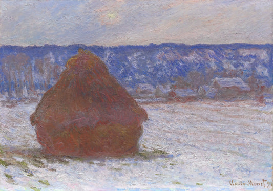 The Thames Below Westminster Print: Claude Monet's London Masterpiece - Stack of Wheat Snow Effect, Overcast Day by claude monet