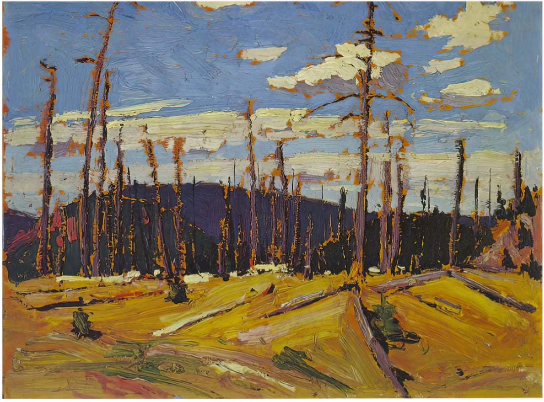 Tom Thomson Jack Pine Print: The Iconic Canadian Landscape Masterpiece - BURNT OVER FOREST 1916 by Tom Thomson