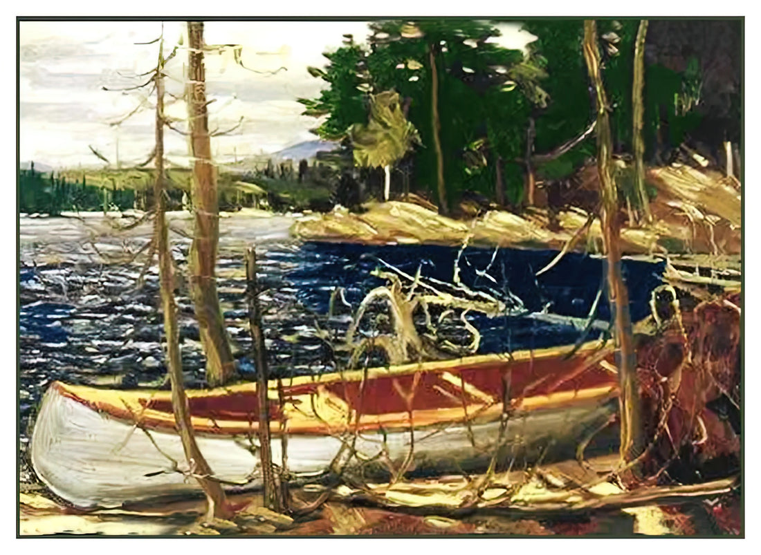 Tom Thomson Northern Lights Print: Capturing the Aurora in Canadian Wilderness Art - THE CANOE 1912 by Tom Thomson