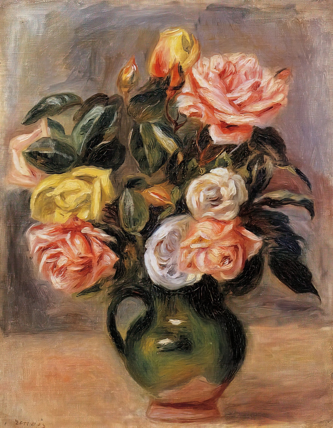 Unveiling the Brushstrokes: Exploring Auguste Renoir's Famous Works - Bouquet of Roses by Pierre-Auguste Renoir