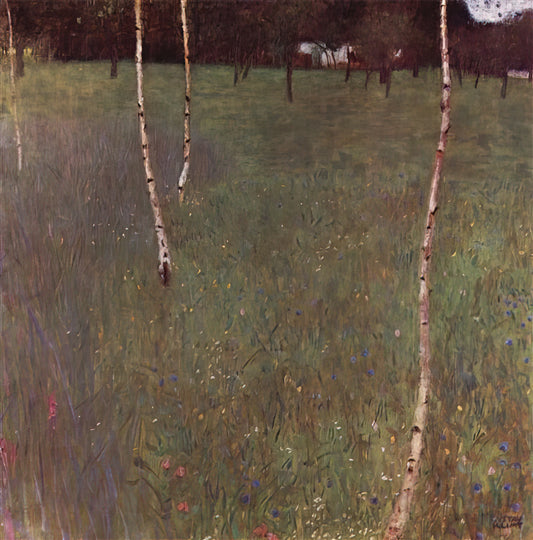 Unveiling the Mysteries: Exploring the Klimt Unfinished Painting Phenomenon - FARMHOUSES WITH BIRCH TREES by Gustav Klimt