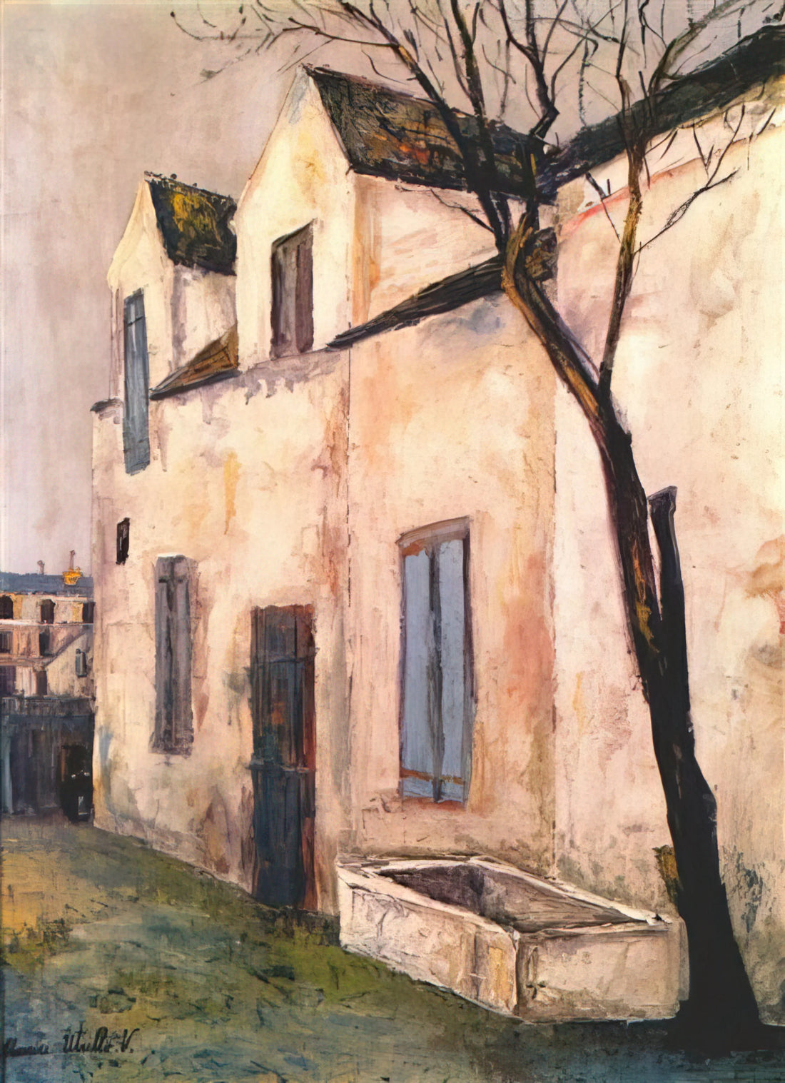 Utrillo and Modigliani: Two Parisian Masters of Montmartre's Bohemian Revolution - THE DEBRAY FARM by Maurice Utrillo