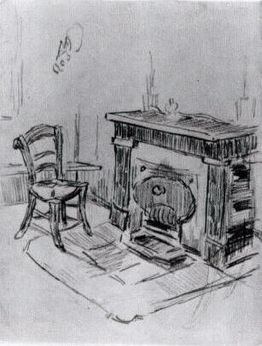 Van Gogh Action Figure: A Curious Intersection of Art, Pop Culture, and Collecting - Mantelpiece with Chair by Vincent van Gogh