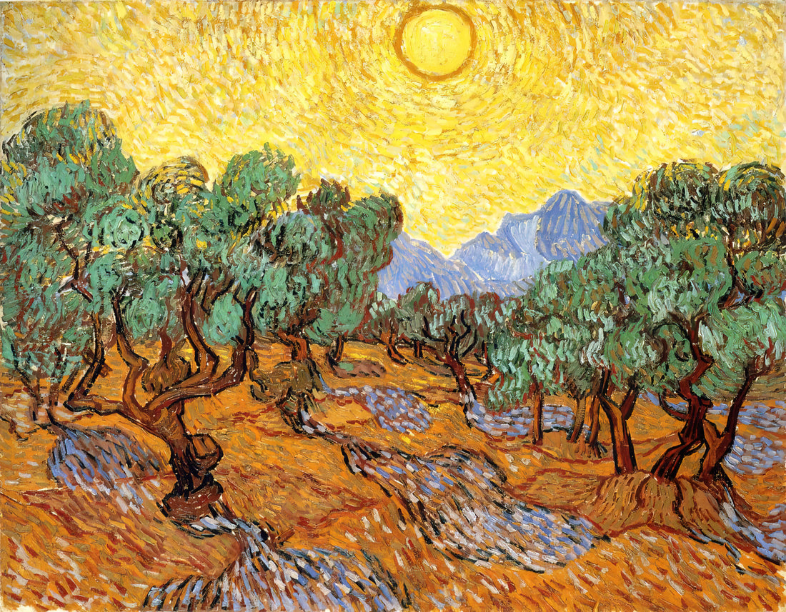 Van Gogh Canvas Prints: A Collector's Guide to Museum-Quality Art in Your Home - Olive Trees with Yellow Sky and Sun by Vincent van Gogh