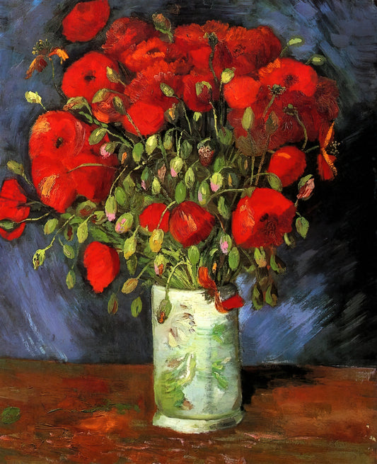 Van Gogh Poppy Flowers Print: A Collector's Guide to the Master's Vibrant Floral Vision - Vase with Red Poppies by Vincent van Gogh