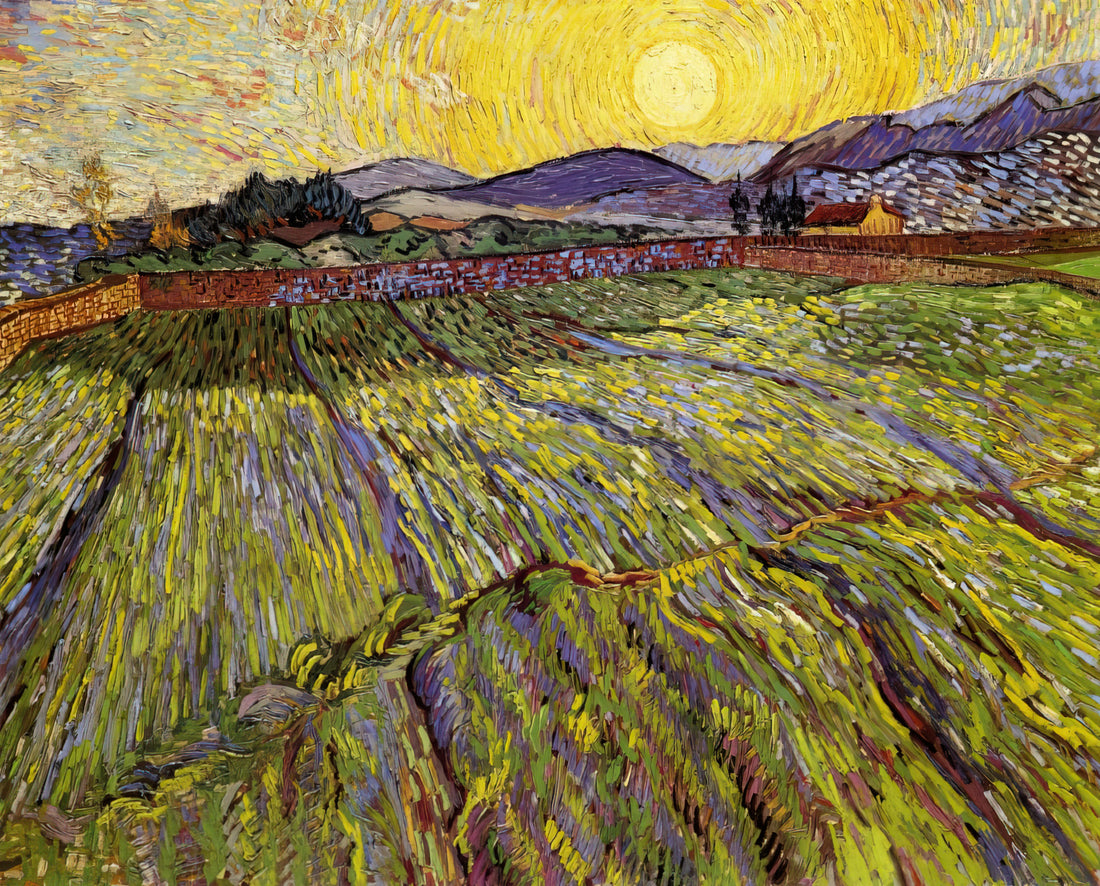 Van Gogh Replica Paintings: Expert Guide to Museum-Quality Art Prints - Enclosed field with rising sun by Vincent van Gogh