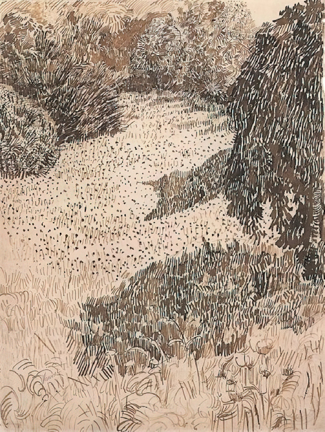 Van Gogh Tardis Painting: Exploring the Artistic Intersection of Post-Impressionism and Sci-Fi Imagination - The Corner of the Park by Vincent van Gogh
