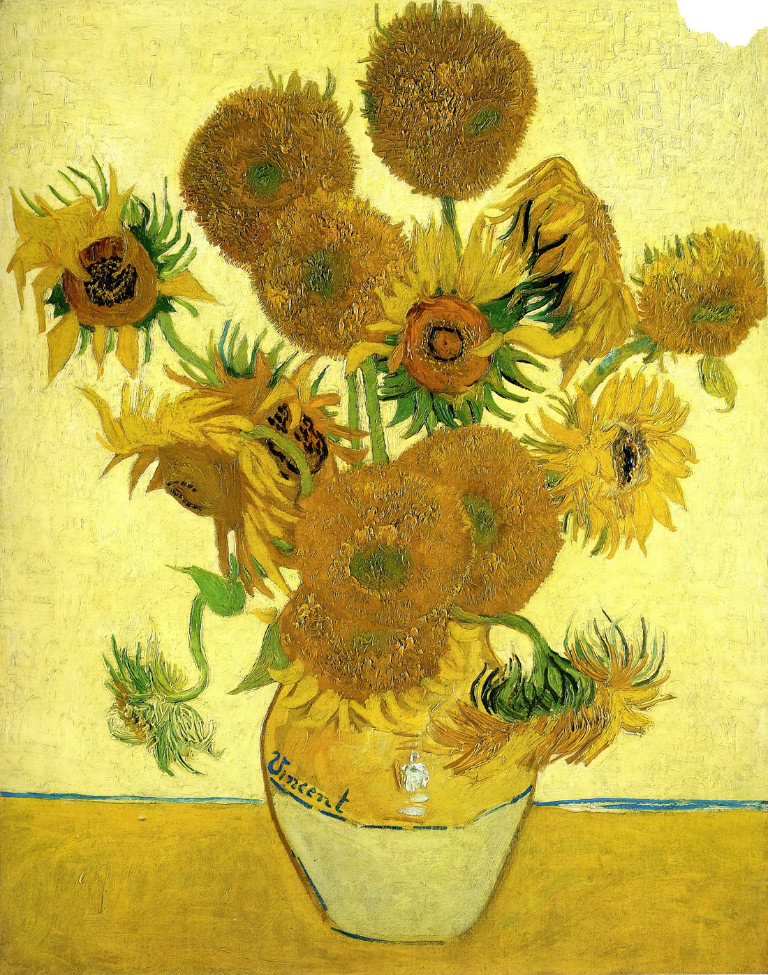 Van Gogh Yellow: The Sunflower's Radiance and the Artist's Chromatic Revolution - Still Life - Vase with Fifteen Sunflowers by Vincent van Gogh