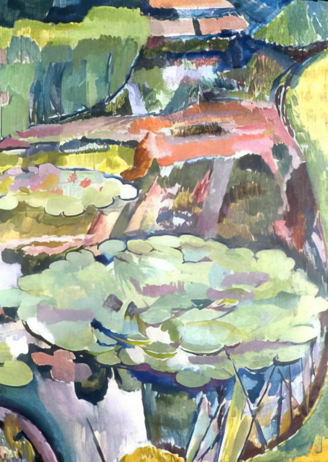 Vanessa Bell and Virginia Woolf: The Creative Sisterhood That Shaped Modern Art and Literature - LANDSCAPE WITH A POND AND WATER LILIES 1915 by Vanessa Bell