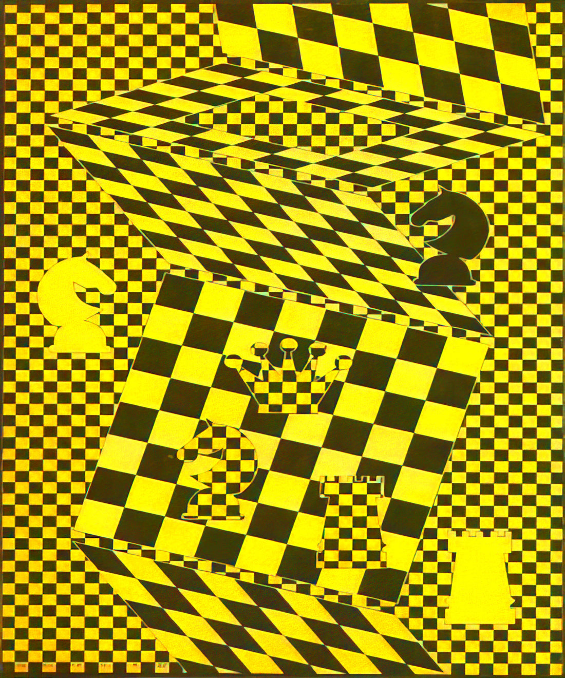 Vasarely Serigraph Signed: A Collector's Guide to Authenticity, Value, and Legacy - The Chess Board by Victor Vasarely