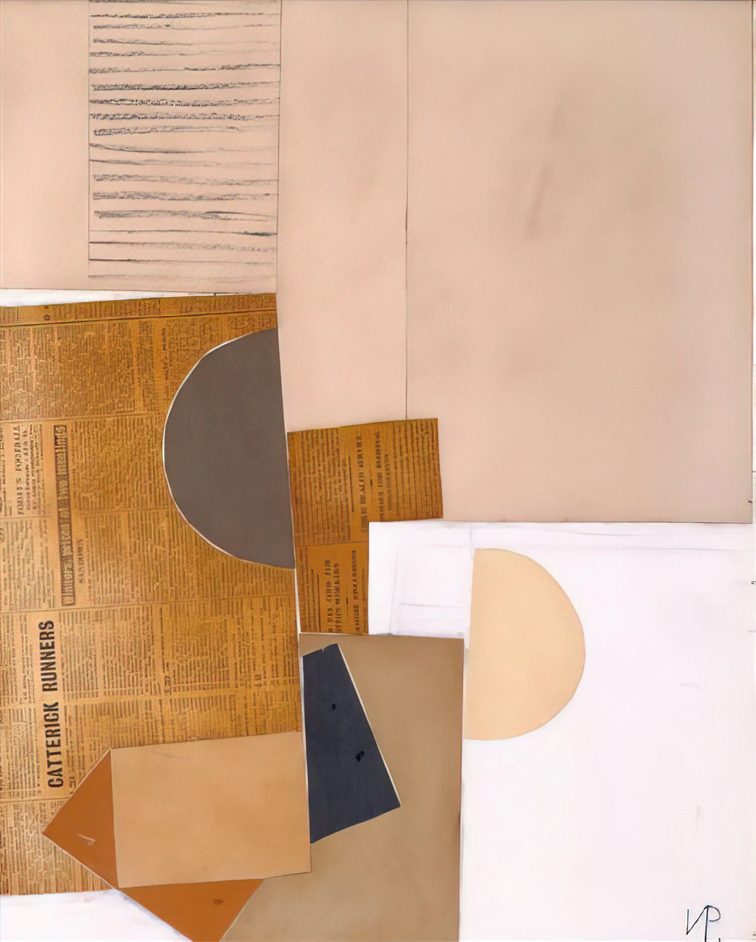 Victor Pasmore Prints: A Journey into Abstract Modernism and Post-War British Art - Abstract in White, Grey and Ochre - 1949 by Victor Pasmore