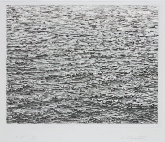 Vija Celmins Prints: The Cosmic Intimacy of the Everyday - DRYPOINT OCEAN SURFACE 1983 by Vija Celmins