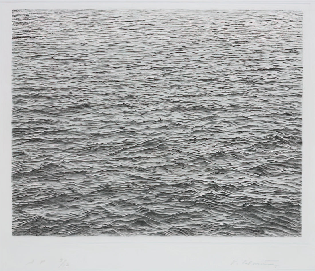 Vija Celmins Reproduction: The Art of Precision in Museum-Quality Prints - DRYPOINT OCEAN SURFACE 1983 by Vija Celmins