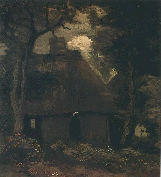 Vincent van Gogh Art Prints for Sale: A Curator's Guide to Owning Museum-Quality Masterpieces - Cottage with Trees and Peasant Woman by Vincent van Gogh