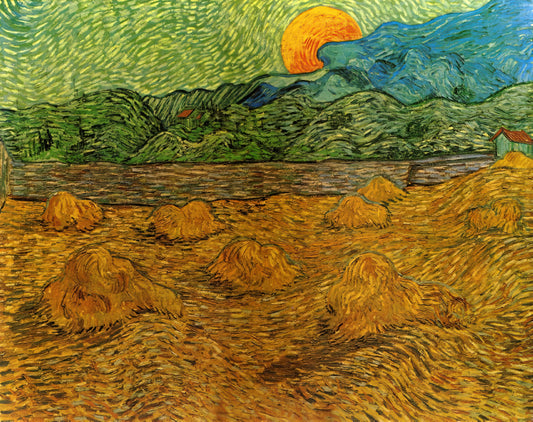 Vincent van Gogh Autobiography: The Life and Art of a Tortured Genius - Evening Landscape with Rising Moon by Vincent van Gogh