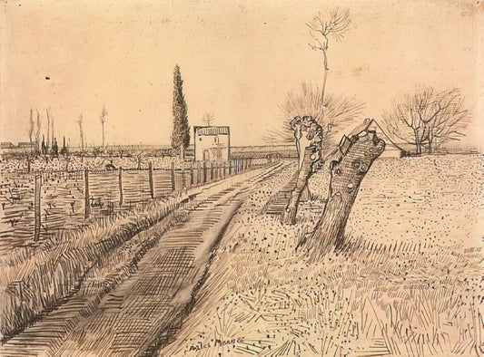 Vincent van Gogh Nature Paintings: The Post-Impressionist's Transformative Vision of the Natural World - Landscape with Path and Pollard Trees by Vincent van Gogh