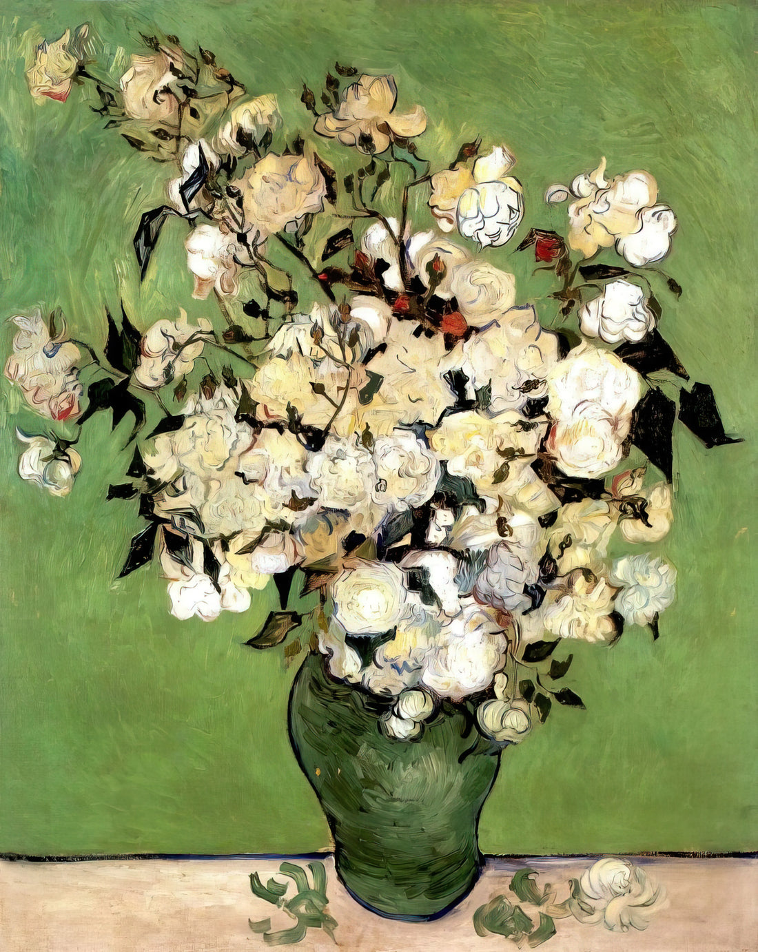 Vincent van Gogh Oil Paintings: A Journey Through Color, Texture, and Genius - A Vase of Roses by Vincent van Gogh