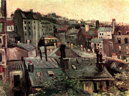 Vincent van Gogh's A Pair of Shoes: A Profound Study in Art, Symbolism, and Humanity - View of Roofs and Backs of Houses by Vincent van Gogh