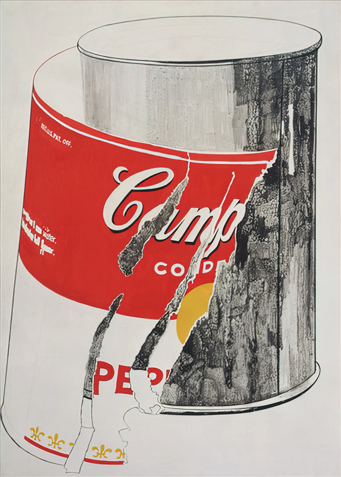 Warhol Style Canvas Prints: Pop Art Legacy for Modern Spaces - Big Torn Campbell's Soup Can  Pepper Pot  by Andy Warhol