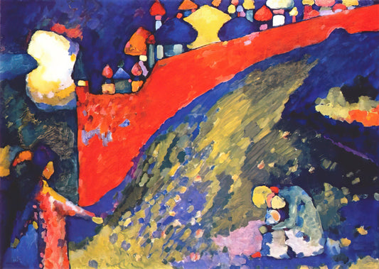 Wassily Kandinsky Art Prints: A Collector's Guide to Abstract Expressionism - RED WALL DESTINY 1909 by Wassily Kandinsky