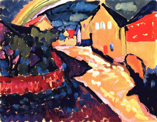 Wassily Kandinsky Paintings: The Evolution of Abstract Art's Founding Visionary - MURNAU WITH RAINBOW 1909 by Wassily Kandinsky