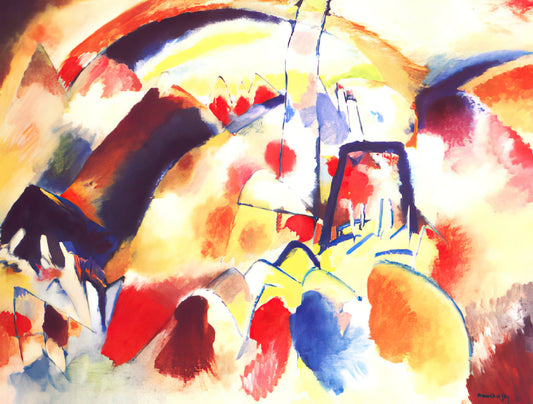 Wassily Kandinsky's Hommage à Grohmann: A Masterpiece of Abstract Expressionism - LANDSCAPE WITH RED SPOTS 1913 by Wassily Kandinsky