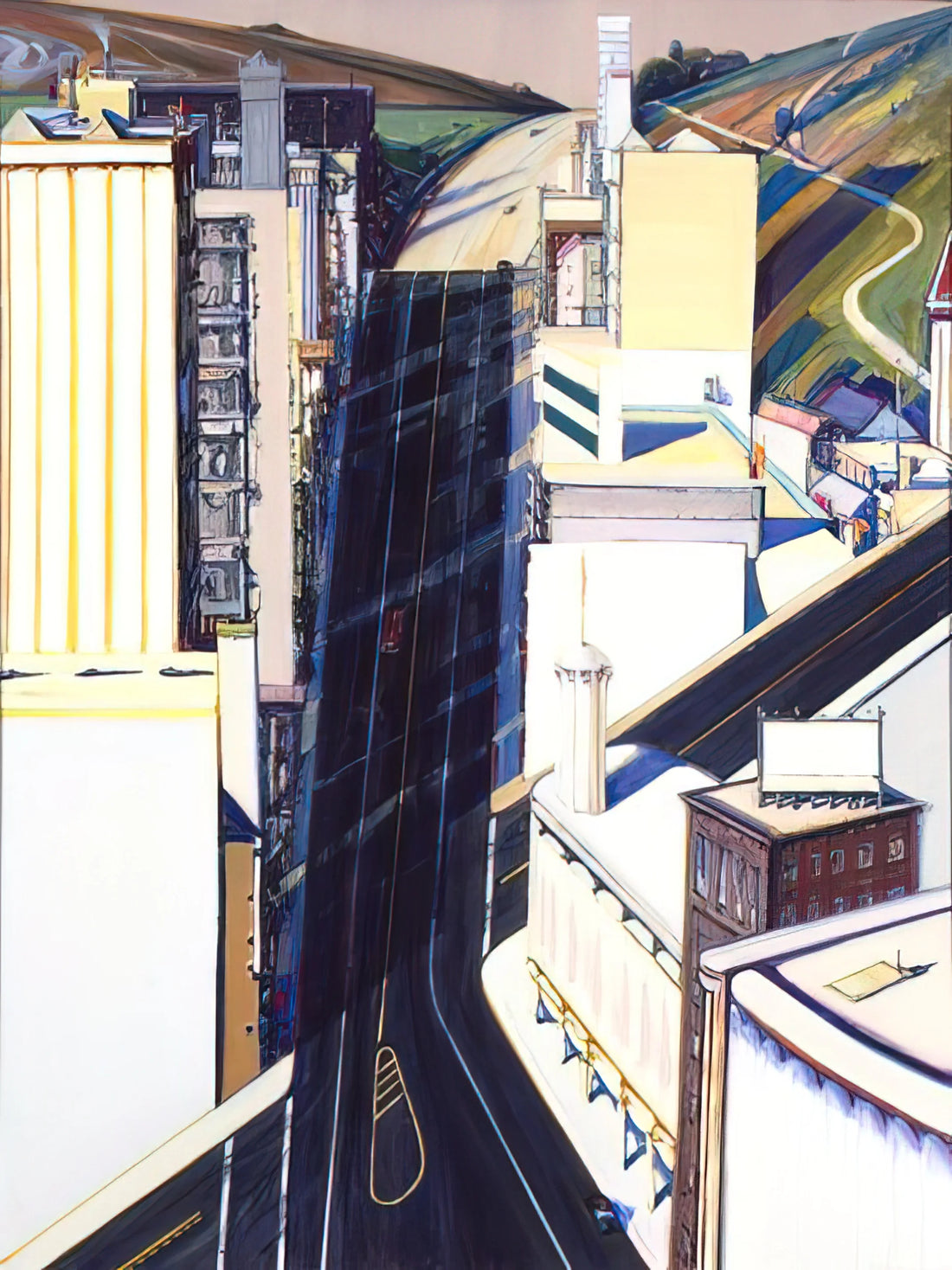 Wayne Thiebaud Cakes Poster: A Sweet Slice of Pop Art History - Sunset Streets - 1985 by Wayne Thiebaud
