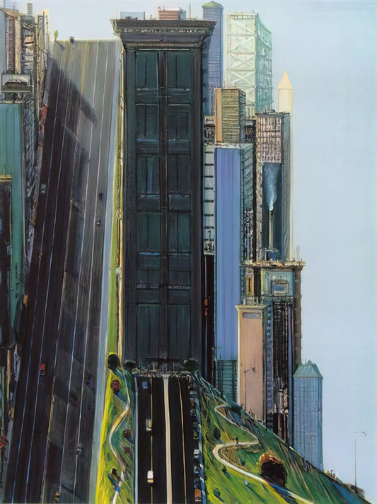 Wayne Thiebaud Signed Prints: A Collector's Guide to Authenticity, Value, and Legacy - Hill Street Day City - 1981 by Wayne Thiebaud