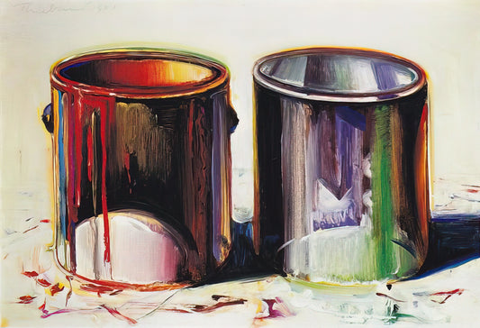Wayne Thiebaud at Acquavella: A Master's Market Journey and Artistic Legacy - Two Paint Cans - 1987 by Wayne Thiebaud