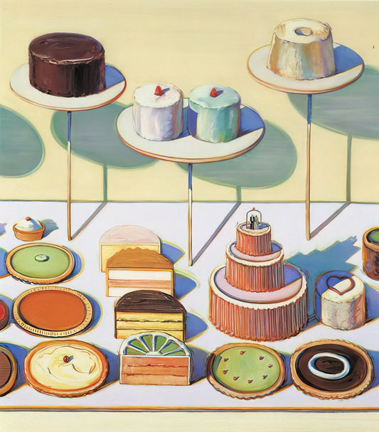 Wayne Thiebaud: A Master of American Still Life and the Art of Everyday Delight - Cakes and Pies - 1995 by Wayne Thiebaud