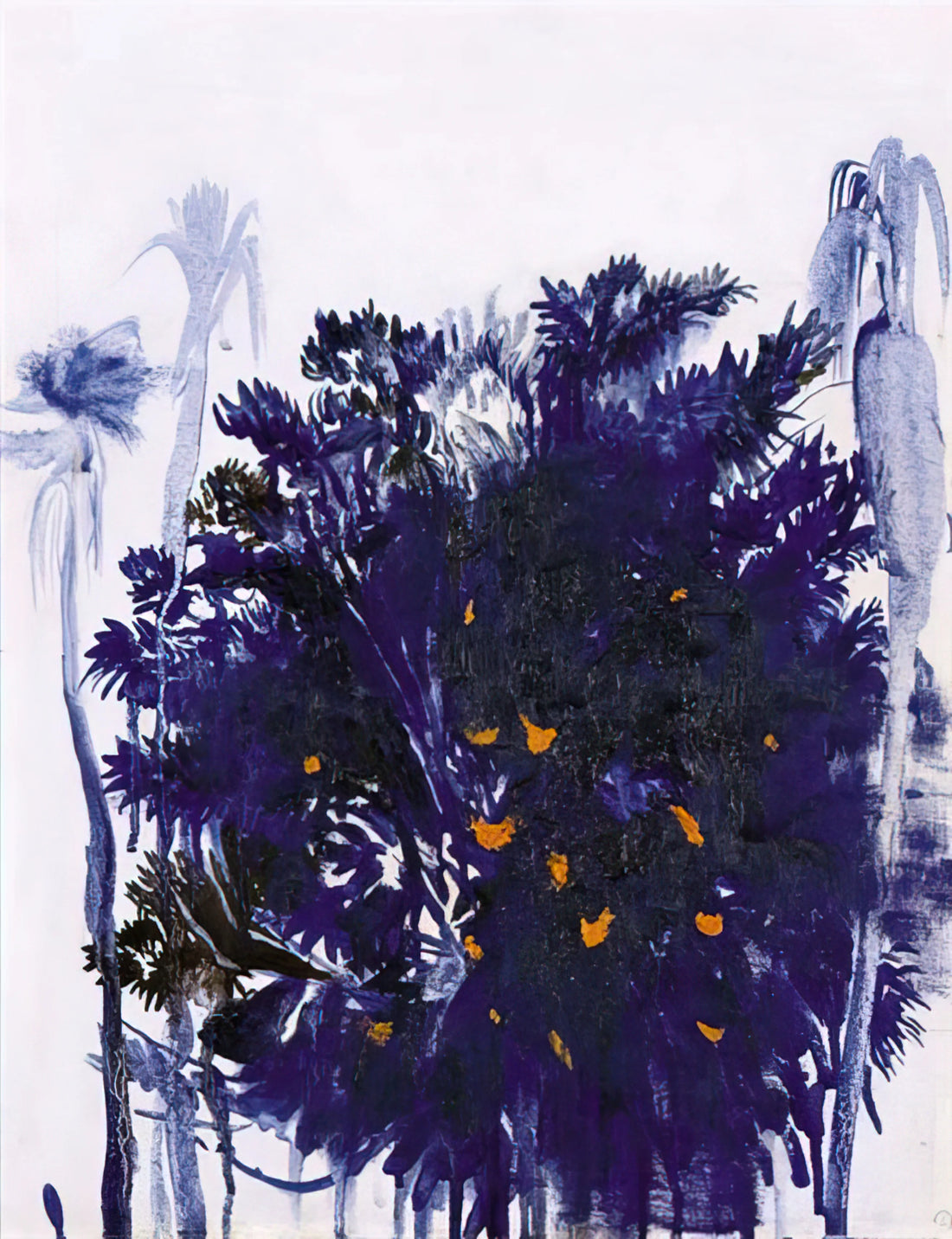 Wendy Whiteley: The Muse, Curator, and Guardian of an Australian Art Legacy - Moreton Bay Fig and Palm Trees - figurative by Brett Whiteley
