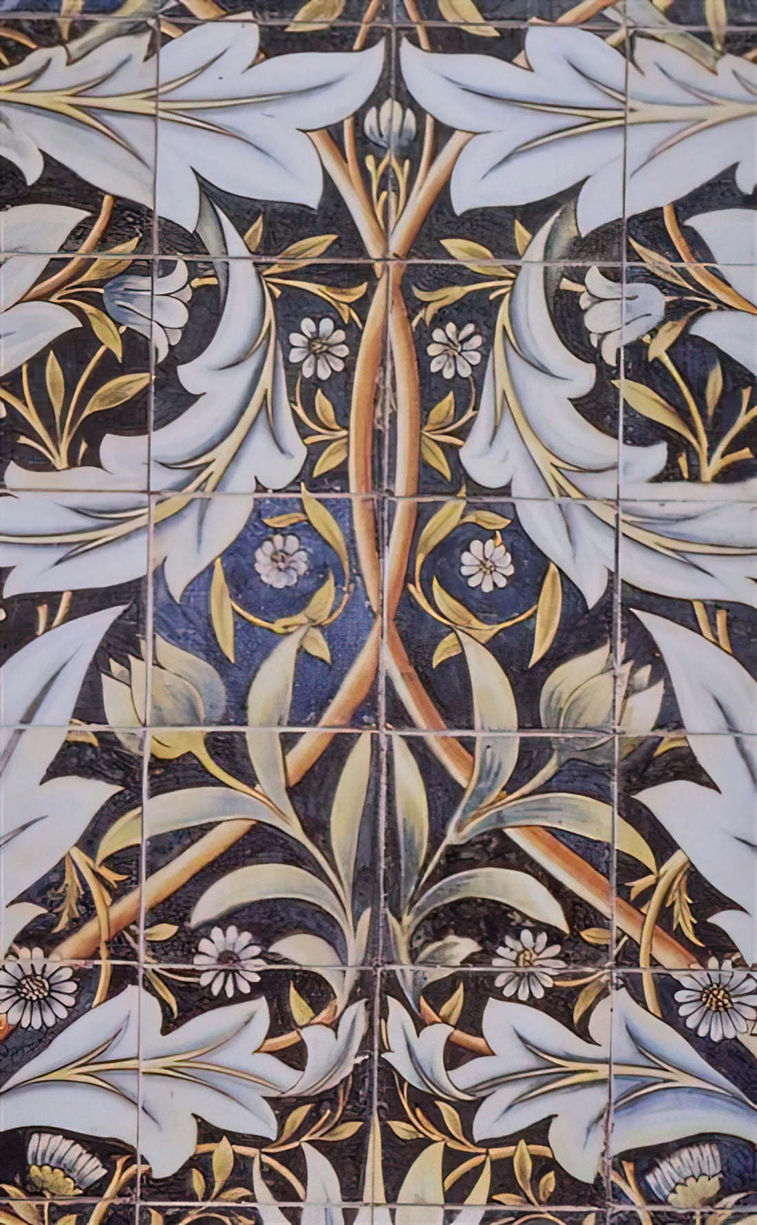 William Morris Original Prints: A Collector's Guide to Authenticity, Value, and Legacy - PANEL OF CERAMIC TILES DESIGNED BY MORRIS AND PRODUCED BY WILLIAM DE MORGAN 1876 by William Morris