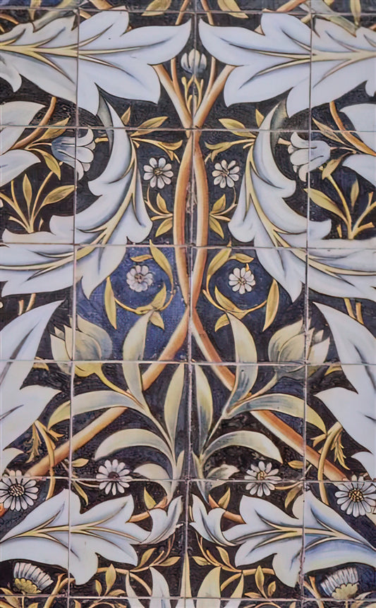 William Morris Poster Desenio: A Guide to Arts and Crafts Prints and Decor - PANEL OF CERAMIC TILES DESIGNED BY MORRIS AND PRODUCED BY WILLIAM DE MORGAN 1876 by William Morris