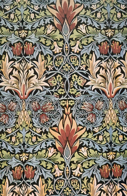 William Morris (1834-1896): The Visionary Architect of the Arts and Crafts Movement and Enduring Design Icon - SNAKESHEAD PRINTED TEXTILE 1876 by William Morris