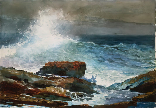 Winslow Homer Black Bass: The Artist's Masterful Depiction of Wilderness and Water - INCOMING TIDE SCARBORO MAINE by Winslow Homer