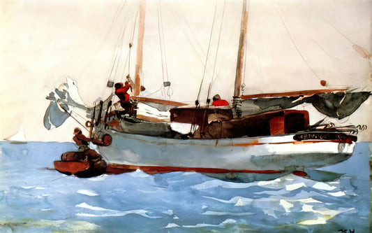 Winslow Homer Paintings Price: A Collector's Guide to Value, Rarity, and Investment - TAKING ON WET PROVISIONS by Winslow Homer