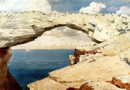 Winslow Homer on the Beach: The Artist's Enduring Fascination with Coastal Life - GLASS WINDOWS BAHAMAS 1885 by Winslow Homer
