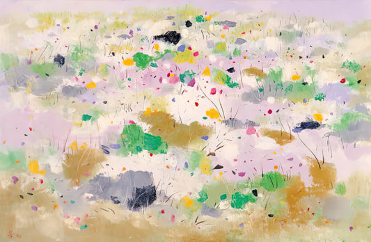 Wu Guanzhong Reproductions: A Guide to Museum-Quality Art Prints - The Blooming Mountain - Abstract Expressionism, Ink and wash painting by Wu Guanzhong