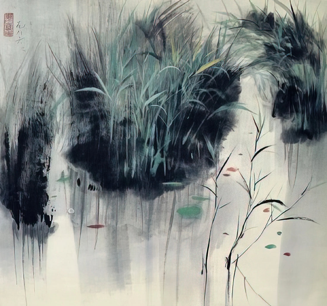 Wu Guanzhong: The Master Who Bridged Chinese Tradition and Modern Abstraction - Untitled - Impressionism, Ink and wash painting by Wu Guanzhong